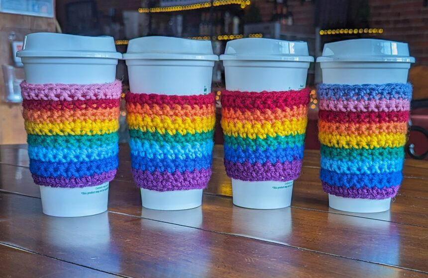 Rainbow Pride Coffee Cozy Crochet Patterns