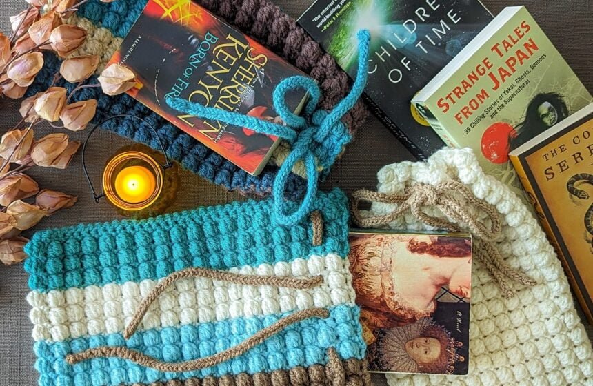 Crochet Drawstring Book Pouch Pattern
